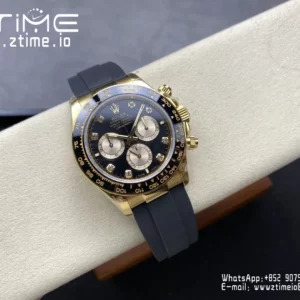 Rolex Daytona 126518 QF 1:1 Best Edition Black/YG Diamonds Dial SH4131 V11 (Weighted) - Super Clone Watch | 1:1 Best Version