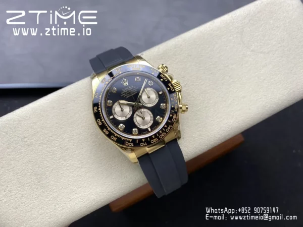 Rolex Daytona 126518 QF 1:1 Best Edition Black/YG Diamonds Dial SH4131 V11 (Weighted) - Super Clone Watch | 1:1 Best Version