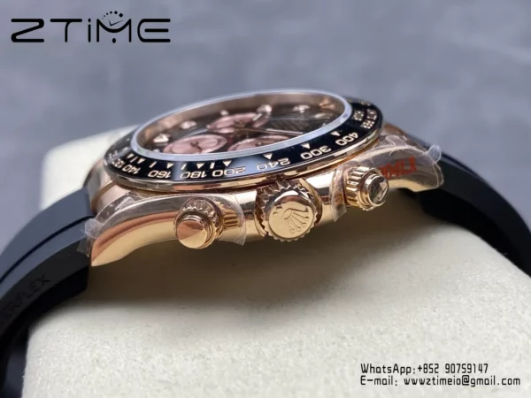 Rolex Daytona 126515 QF 1:1 Best Edition Black/RG Diamonds Dial on Oysterflex Strap SH4131 V11 (Weighted) - Super Clone Watch | 1:1 Best Version