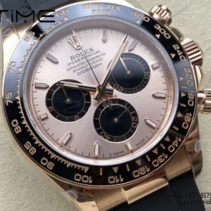 Rolex Daytona 126515 QF 1:1 Best Edition RG/Black Dial on Oysterflex Strap SH4131 V11 (Weighted) - Super Clone Watch | 1:1 Best Version