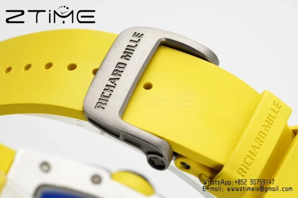 Richard Mille RM061 RM61-01 White Ceramic ZF 1:1 Best Edition on Green Rubber Strap RMUL2 - Super Clone Watch | 1:1 Best Version