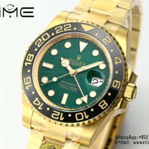 Rolex GMT Master II 116718 YG Gold Factory 1:1 Best Edition Green Dial V3 (Weighted) - Super Clone Watch | 1:1 Best Version
