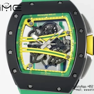 Richard Mille RM061 RM61-01 Black Ceramic ZF 1:1 Best Edition on Green Rubber Strap - Super Clone Watch | 1:1 Best Version
