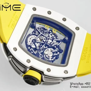 Richard Mille RM061 RM61-01 White Ceramic ZF 1:1 Best Edition on Green Rubber Strap RMUL2 - Super Clone Watch | 1:1 Best Version