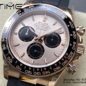 Rolex Daytona 126515 QF 1:1 Best Edition RG/Black Dial on Oysterflex Strap SH4131 V11 (Weighted) - Super Clone Watch | 1:1 Best Version