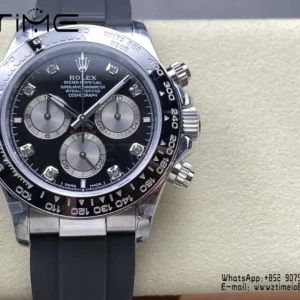 Rolex Daytona 126519 QF 1:1 Best Edition Black/Silver Diamonds Dial  SH4131 V11 (Weighted) - Super Clone Watch | 1:1 Best Version