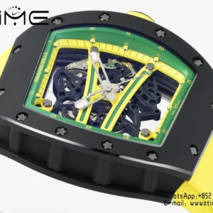 Richard Mille RM061 RM61-01 Black Ceramic ZF 1:1 Best Edition on Yellow Rubber Strap - Super Clone Watch | 1:1 Best Version