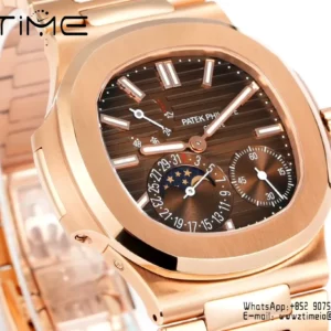 Patek Philippe Nautilus 5712R RG OMEF 1:1 Best Edition Brown Dial on RG Bracelet A240 Super Clone - Super Clone Watch | 1:1 Best Version