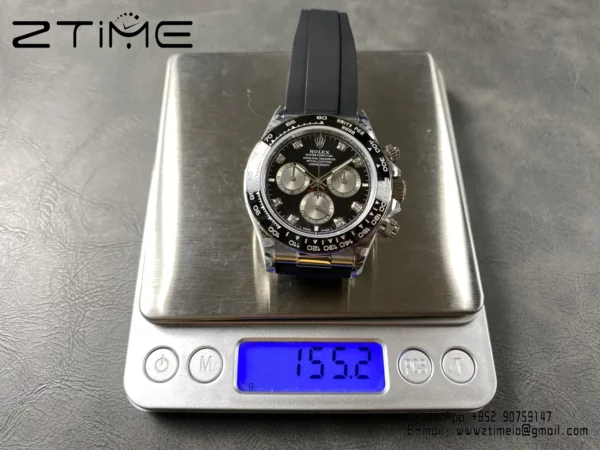 Rolex Daytona 126519 QF 1:1 Best Edition Black/Silver Diamonds Dial  SH4131 V11 (Weighted) - Super Clone Watch | 1:1 Best Version