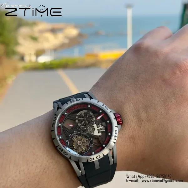 Roger Dubuis EXCALIBUR RDDBEX0454 45mm New Factory 1:1 Best Edition Skeleton Dial on Titanium - Super Clone Watch | 1:1 Best Version