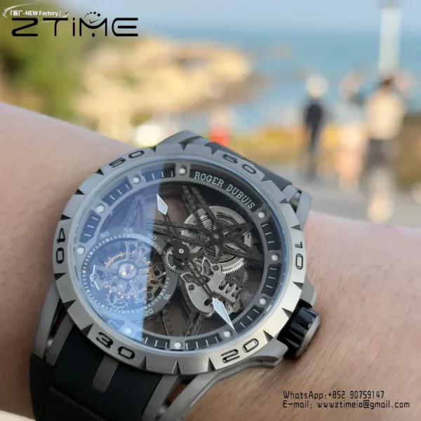 Roger Dubuis EXCALIBUR RDDBEX0479 45mm New Factory 1:1 Best Edition Skeleton Dial on Titanium - Super Clone Watch | 1:1 Best Version