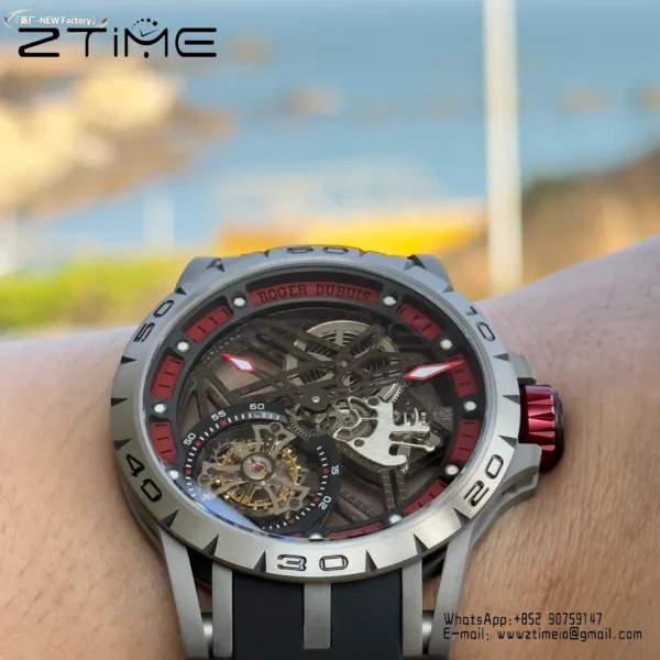 Roger Dubuis EXCALIBUR RDDBEX0454 45mm New Factory 1:1 Best Edition Skeleton Dial on Titanium - Super Clone Watch | 1:1 Best Version