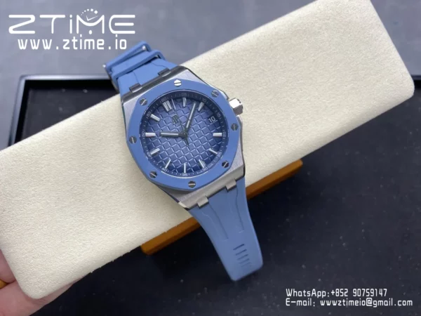 AP Royal Oak Offshore 15605 SS APPF Best Edition Blue Dial on Blue Rubber Strap A4302 - Super Clone Watch | 1:1 Best Version