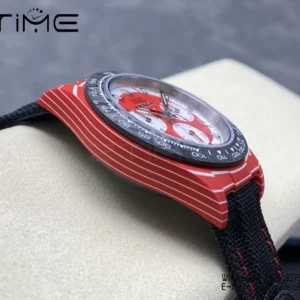 Rolex Daytona DiW x KAKHA KALADZE Red Carbon DIWF 1:1 Best Edition Blue Dial on Orange Nylon Strap - Super Clone Watch | 1:1 Best Version