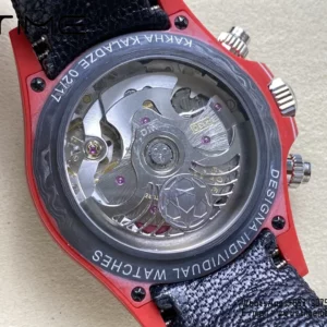 Rolex Daytona DiW x KAKHA KALADZE Red Carbon DIWF 1:1 Best Edition Blue Dial on Orange Nylon Strap - Super Clone Watch | 1:1 Best Version
