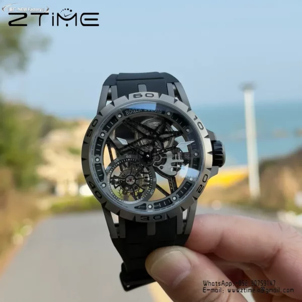 Roger Dubuis EXCALIBUR RDDBEX0479 45mm New Factory 1:1 Best Edition Skeleton Dial on Titanium - Super Clone Watch | 1:1 Best Version