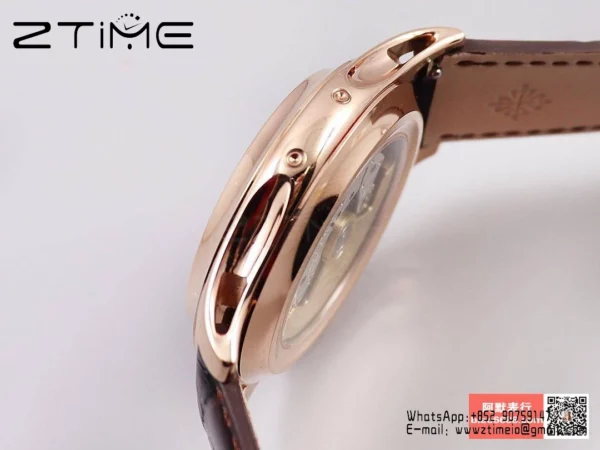 Patek Philippe Annual Calendar 5205R-010  40mm RS GRF 1:1 Best Edition Brown Dial on Brown Leather Strap A324 V2 - Super Clone Watch | 1:1 Best Version