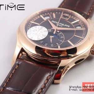 Patek Philippe Annual Calendar 5205R-010  40mm RS GRF 1:1 Best Edition Brown Dial on Brown Leather Strap A324 V2 - Super Clone Watch | 1:1 Best Version