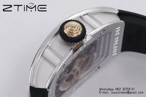 Richard Mille RM07 RM07-01 Ladies ZF 1:1 Mejor Edición Esfera de diamantes negros con correa de caucho blanco - Reloj Super Clon | 1:1 Mejor Versión