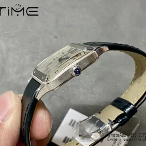 Cartier Santos Dumont WSSA0023 Small F1 Factory 1:1 Best Edition white Dial on Blue Leather Strap Quartz - Super Clone Watch | 1:1 Best Version