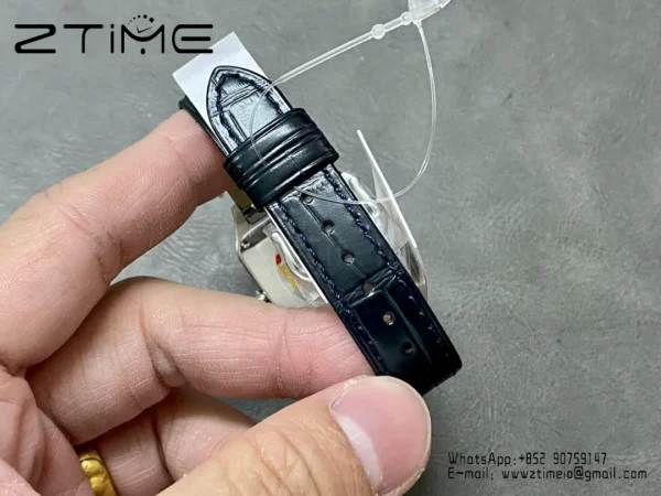Cartier Santos Dumont WSSA0023 Small F1 Factory 1:1 Best Edition white Dial on Blue Leather Strap Quartz - Super Clone Watch | 1:1 Best Version