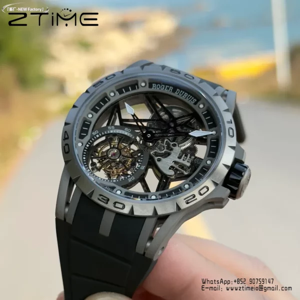 Roger Dubuis EXCALIBUR RDDBEX0479 45mm New Factory 1:1 Best Edition Skeleton Dial on Titanium - Super Clone Watch | 1:1 Best Version
