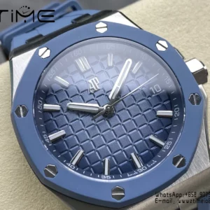 AP Royal Oak Offshore 15605 SS APPF Best Edition Blue Dial on Blue Rubber Strap A4302 - Super Clone Watch | 1:1 Best Version
