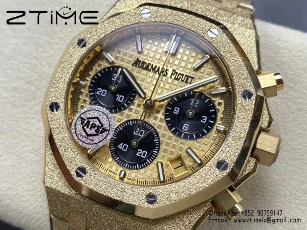 Royal Oak Chrono 26240 Frosted YG APSF 1:1 Best Edition YG Dial on Bracelet SA4401 Super Clone - Super Clone Watch | 1:1 Best Version