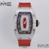Richard Mille RM07 RM07-01 Ladies  ZF 1:1 Best Edition Red Diamonds  Dial on Red Rubber Strap - Super Clone Watch | 1:1 Best Version