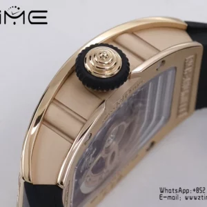 Richard Mille RM07 RM07-01 RG Ladies  ZF 1:1 Best Edition Black Diamonds  Dial on Black  Rubber Strap - Super Clone Watch | 1:1 Best Version