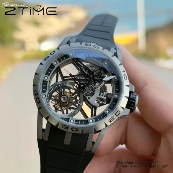 Roger Dubuis EXCALIBUR RDDBEX0479 45mm New Factory 1:1 Best Edition Skeleton Dial on Titanium - Super Clone Watch | 1:1 Best Version