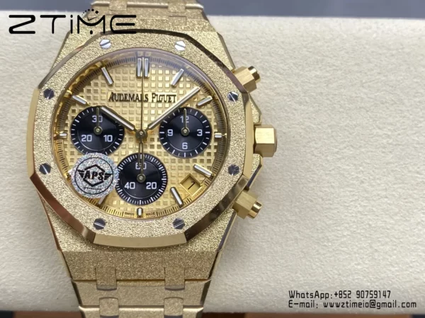 Royal Oak Chrono 26240 Frosted YG APSF 1:1 Best Edition YG Dial on Bracelet SA4401 Super Clone - Super Clone Watch | 1:1 Best Version