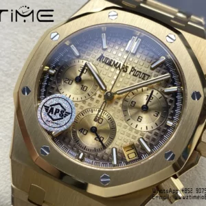 Royal Oak Chrono 26240BA YG APSF 1:1 Best Edition Yellow Dial on YG Bracelet SA4401 Super Clone - Super Clone Watch | 1:1 Best Version