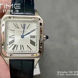 Cartier Santos Dumont WSSA0023 Small F1 Factory 1:1 Best Edition white Dial on Blue Leather Strap Quartz - Super Clone Watch | 1:1 Best Version