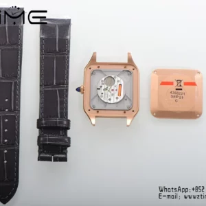 Cartier Santos Dumont WSSA0022 Small F1 Factory 1:1 Best Edition white Dial on Gray Leather Strap Quartz - Super Clone Watch | 1:1 Best Version