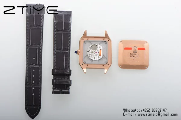Cartier Santos Dumont WSSA0022 Small F1 Factory 1:1 Best Edition white Dial on Gray Leather Strap Quartz - Super Clone Watch | 1:1 Best Version