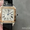 Cartier Santos Dumont W2SA0012 Small F1 Factory 1:1 Best Edition white Dial on Black Leather Strap Quartz - Super Clone Watch | 1:1 Best Version