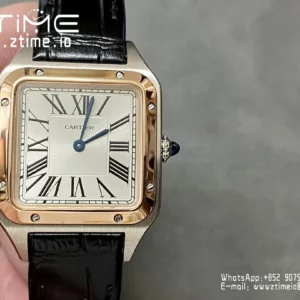 Cartier Santos Dumont W2SA0012 Small F1 Factory 1:1 Best Edition white Dial on Black Leather Strap Quartz - Super Clone Watch | 1:1 Best Version
