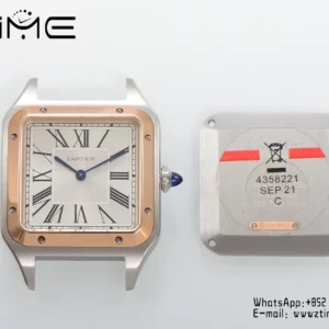 Cartier Santos Dumont W2SA0012 Small F1 Factory 1:1 Best Edition white Dial on Black Leather Strap Quartz - Super Clone Watch | 1:1 Best Version