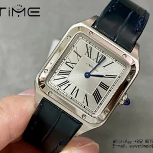 Cartier Santos Dumont WSSA0023 Small F1 Factory 1:1 Best Edition white Dial on Blue Leather Strap Quartz - Super Clone Watch | 1:1 Best Version