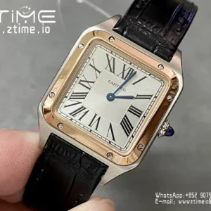 Cartier Santos Dumont W2SA0012 Small F1 Factory 1:1 Best Edition white Dial on Black Leather Strap Quartz - Super Clone Watch | 1:1 Best Version