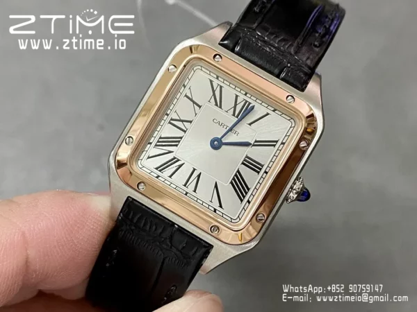 Cartier Santos Dumont W2SA0012 Small F1 Factory 1:1 Best Edition white Dial on Black Leather Strap Quartz - Super Clone Watch | 1:1 Best Version
