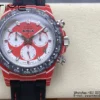 Rolex Daytona DiW x KAKHA KALADZE Red Carbon DIWF 1:1 Best Edition Blue Dial on Orange Nylon Strap - Super Clone Watch | 1:1 Best Version
