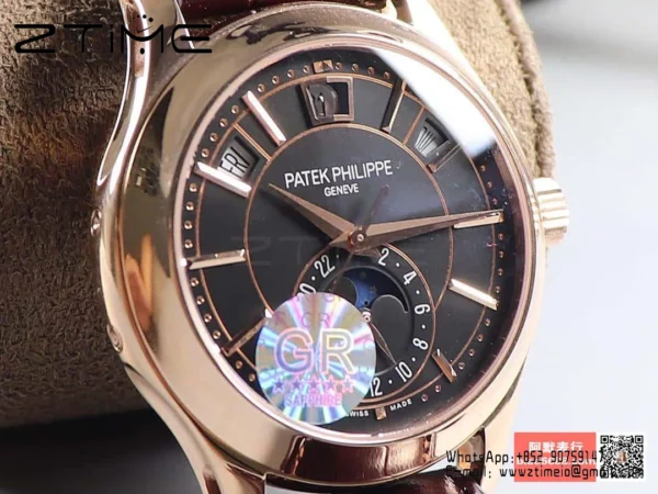 Patek Philippe Annual Calendar 5205R-010  40mm RS GRF 1:1 Best Edition Brown Dial on Brown Leather Strap A324 V2 - Super Clone Watch | 1:1 Best Version