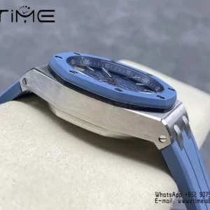 AP Royal Oak Offshore 15605 SS APPF Best Edition Blue Dial on Blue Rubber Strap A4302 - Super Clone Watch | 1:1 Best Version