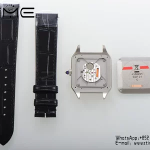 Cartier Santos Dumont W2SA0012 Small F1 Factory 1:1 Best Edition white Dial on Black Leather Strap Quartz - Super Clone Watch | 1:1 Best Version