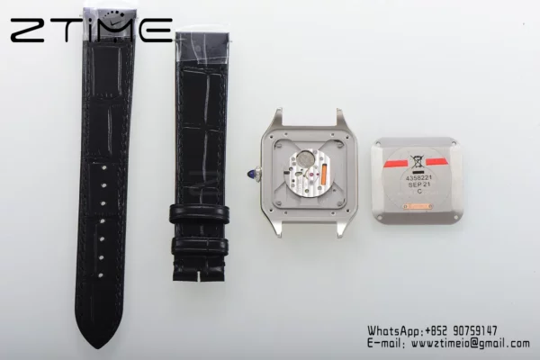 Cartier Santos Dumont W2SA0012 Small F1 Factory 1:1 Best Edition white Dial on Black Leather Strap Quartz - Super Clone Watch | 1:1 Best Version
