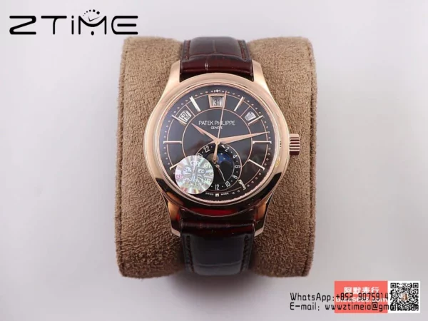 Patek Philippe Annual Calendar 5205R-010  40mm RS GRF 1:1 Best Edition Brown Dial on Brown Leather Strap A324 V2 - Super Clone Watch | 1:1 Best Version