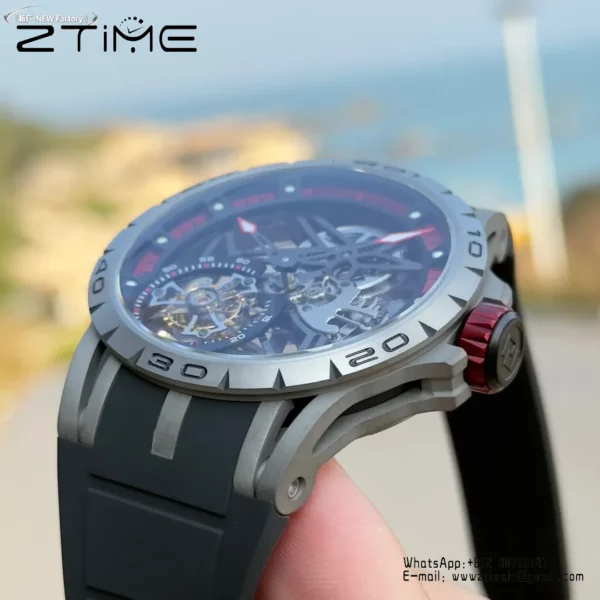 Roger Dubuis EXCALIBUR RDDBEX0454 45mm New Factory 1:1 Best Edition Skeleton Dial on Titanium - Super Clone Watch | 1:1 Best Version