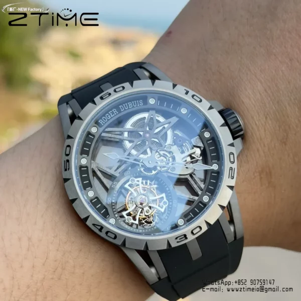 Roger Dubuis EXCALIBUR RDDBEX0479 45mm New Factory 1:1 Best Edition Skeleton Dial on Titanium - Super Clone Watch | 1:1 Best Version